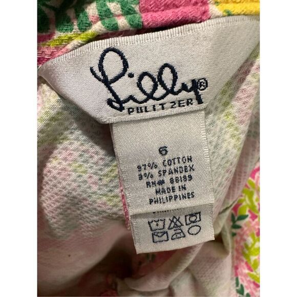 BEAUTIFUL WOMEN Rare PINK & GREEN Lilly Pulitzer cropped pants size 6 - Picture 7 of 7